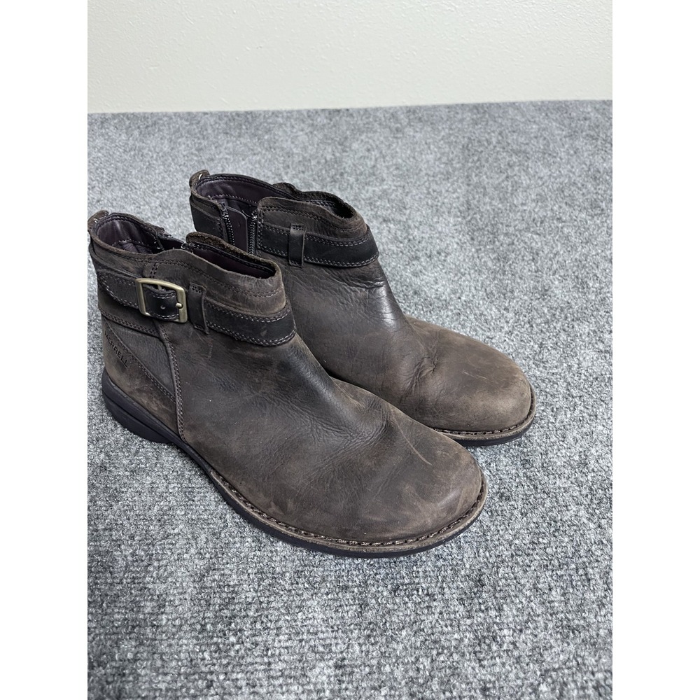 Merrell Womens Andower Bluff Waterproff Ankle Boots Espresso Brown LeatherSize 9